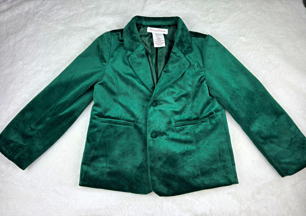 Tommy Bahama Toddler 3T Emerald Green Velvet Blazer Formal Preppy Festive